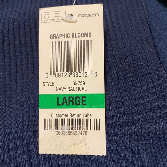 Alfani Large Navy Asymmetrical Tunic NWT - Picture 6 of 6